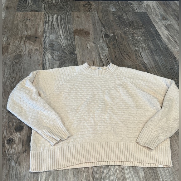New Without tags Lululemon Texture Play Crew Sweater White Opal M/L - Picture 6 of 9
